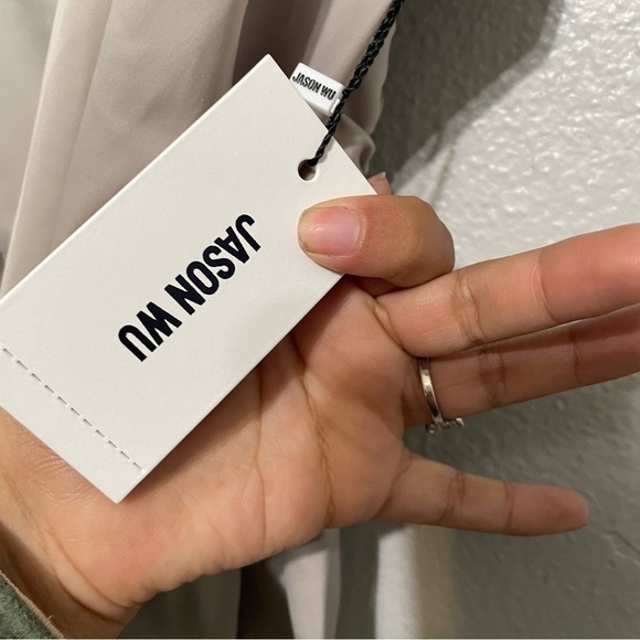 Jason Wu Satin Peplum Long Puff Sleeve Blouse  NWT​​​​​ - Picture 7 of 9